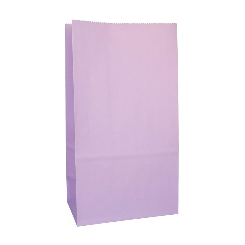 Partay Shenanigans Party Favor Bags - 50 Pack Kraft Paper Goodie Gift Lunch Treat Bags - Party Supplies for Theme Kids Birthday - 5"x3"x9" (Lavender Purple) - Image 1